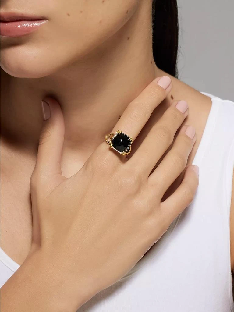 商品Konstantino|Anthos Solis Sterling Silver, 18K Yellow Gold &amp; Black Onyx Ring,价格¥5173,第4张图片详细描述