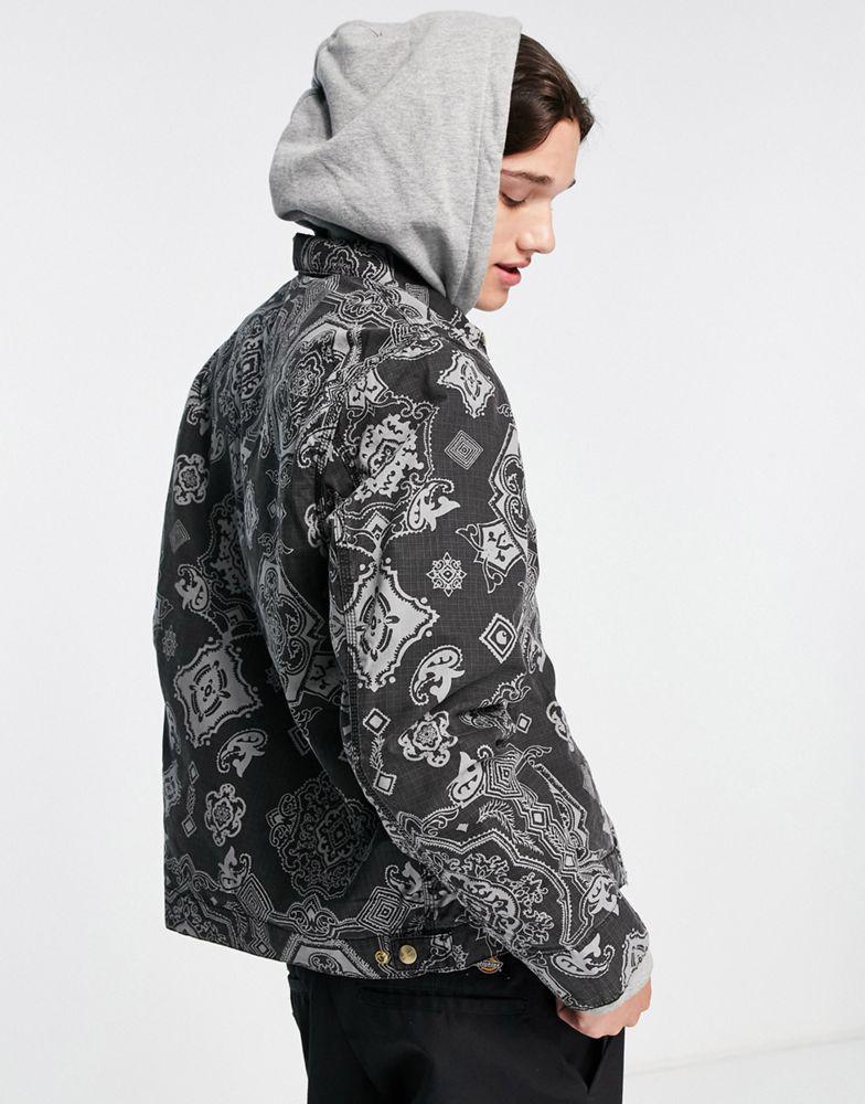 Carhartt WIP Detroit paisley jacket in black商品第2张图片规格展示