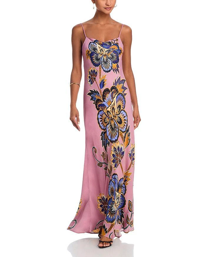 商品Farm Rio|Floral Pink Slip Maxi Dress,价格¥1042,第1张图片