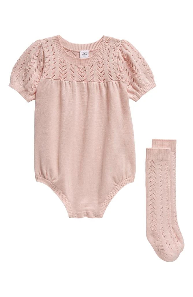 商品Nordstrom|Pointelle Bubble Romper & Socks,价格¥131,第1张图片