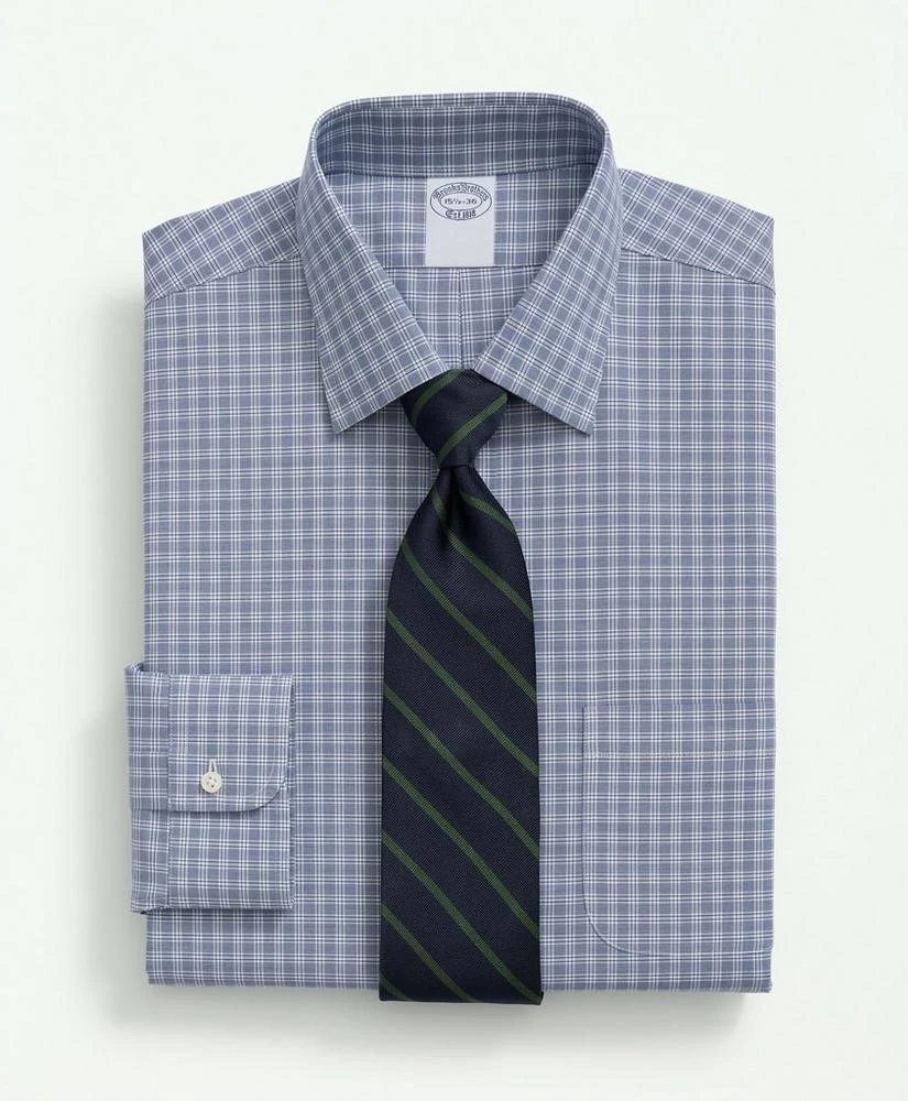 商品Brooks Brothers|Big & Tall Stretch Supima® Cotton Non-Iron Poplin Ainsley Collar, Checked Dress Shirt,价格¥1164,第1张图片