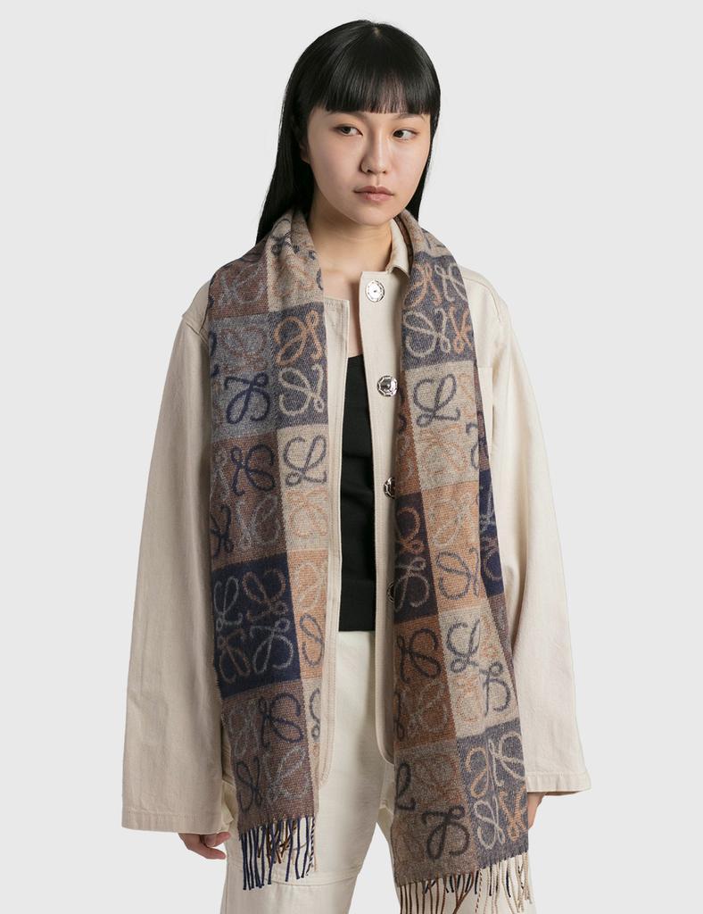 商品Loewe|罗意威老花Anagram拼色羊毛羊绒围巾,价格¥2680,第6张图片详细描述