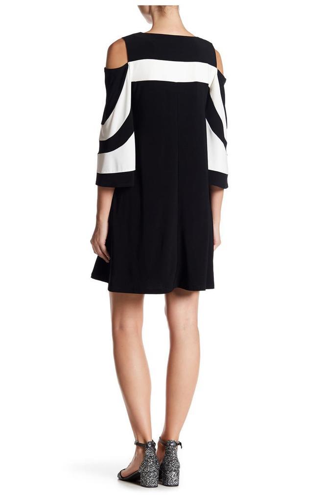 商品Nina Leonard|Ity Stripe Cold Shoulder Dress,价格¥222,第4张图片详细描述