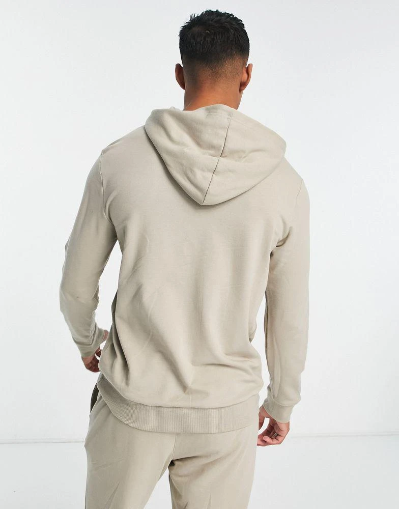 商品Calvin Klein|Calvin Klein co-ord lounge hoodie with contrast chest logo in oatmeal,价格¥718,第2张图片详细描述