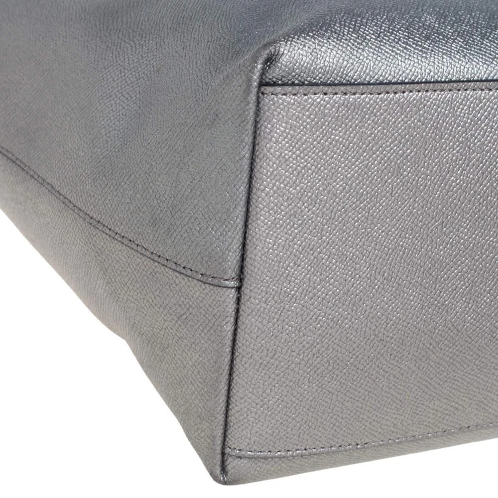 Coach Metallic Grey Leather City Zip Tote 商品