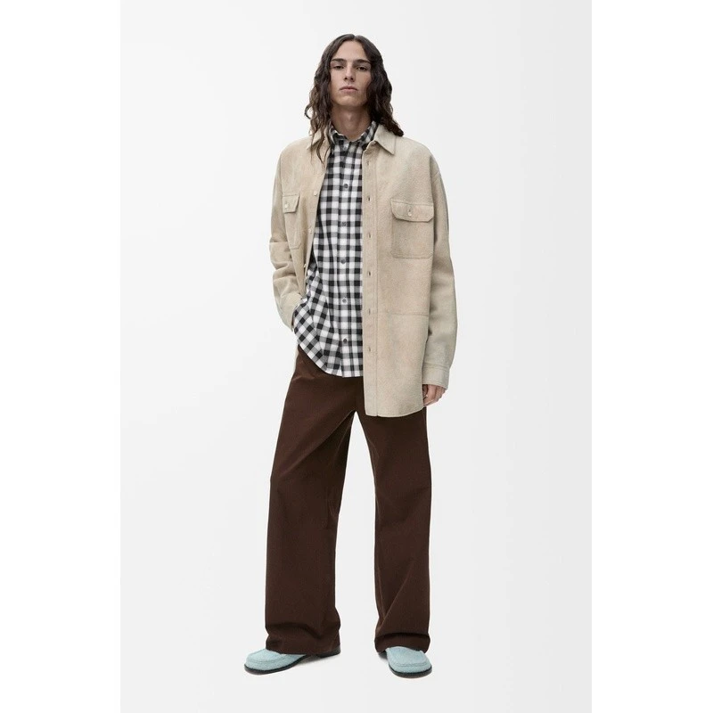 商品Loewe|【预售3-5天】LOEWE/罗意威 男士白色绒面革夹克,价格¥32059,第4张图片详细描述