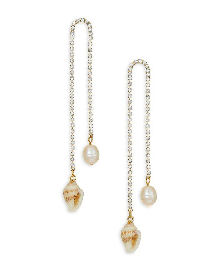 商品Ettika Jewelry|Cultured Freshwater Pearl, Shell, & Crystal Vacation Chain Drop Earrings,价格¥332,第1张图片详细描述