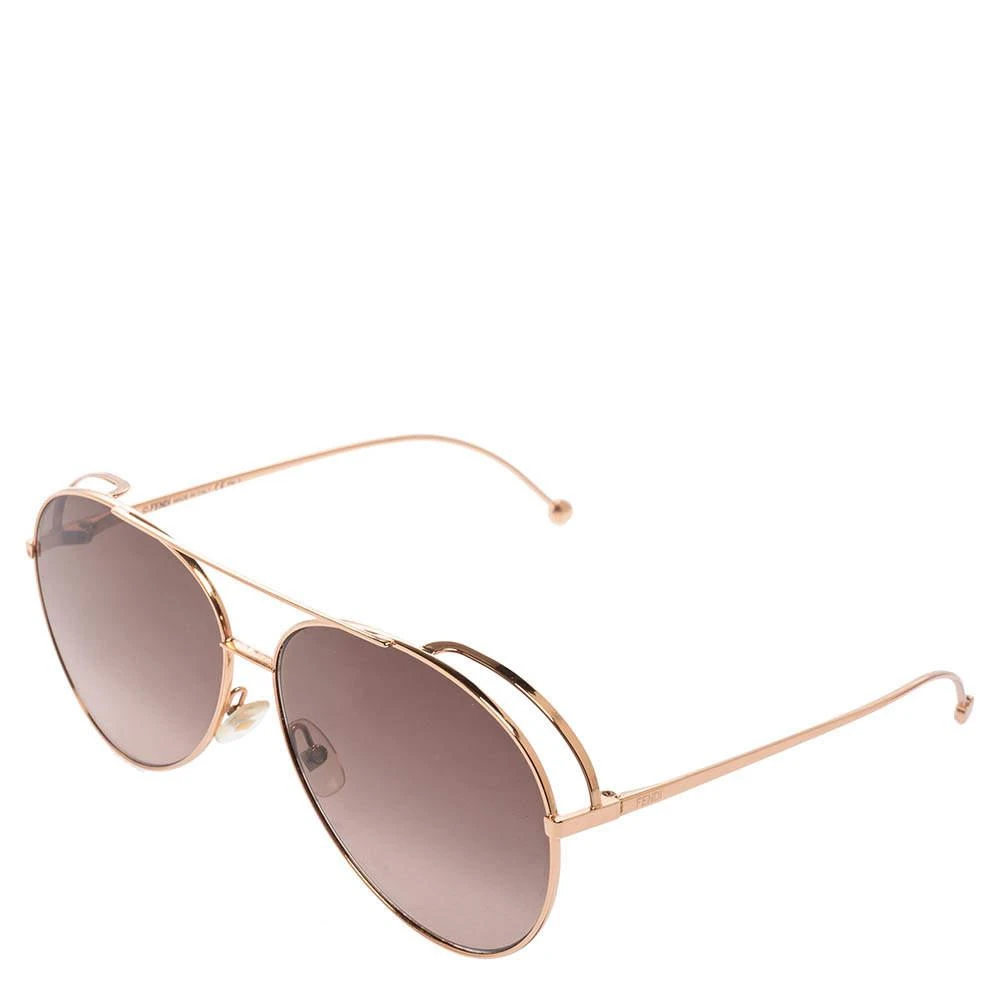 商品[二手商品] Fendi|Fendi Gold Tone/Copper Gradient FF0286/S Aviator Sunglasses,价格¥938,第3张图片详细描述