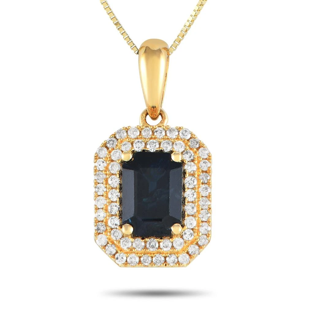 商品LB Exclusive|14K Yellow Gold 0.24ct Diamond and Sapphire Pendant Necklace PD4-15905YSA,价格¥5736,第1张图片