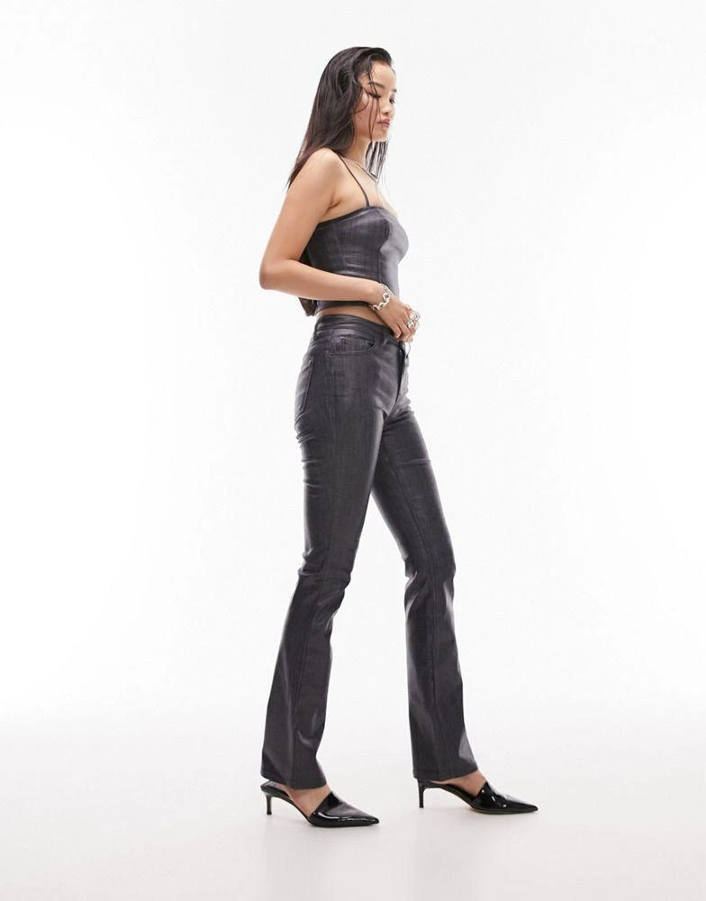 商品Topshop|Topshop coated lean jeans in indigo,价格¥193,第1张图片