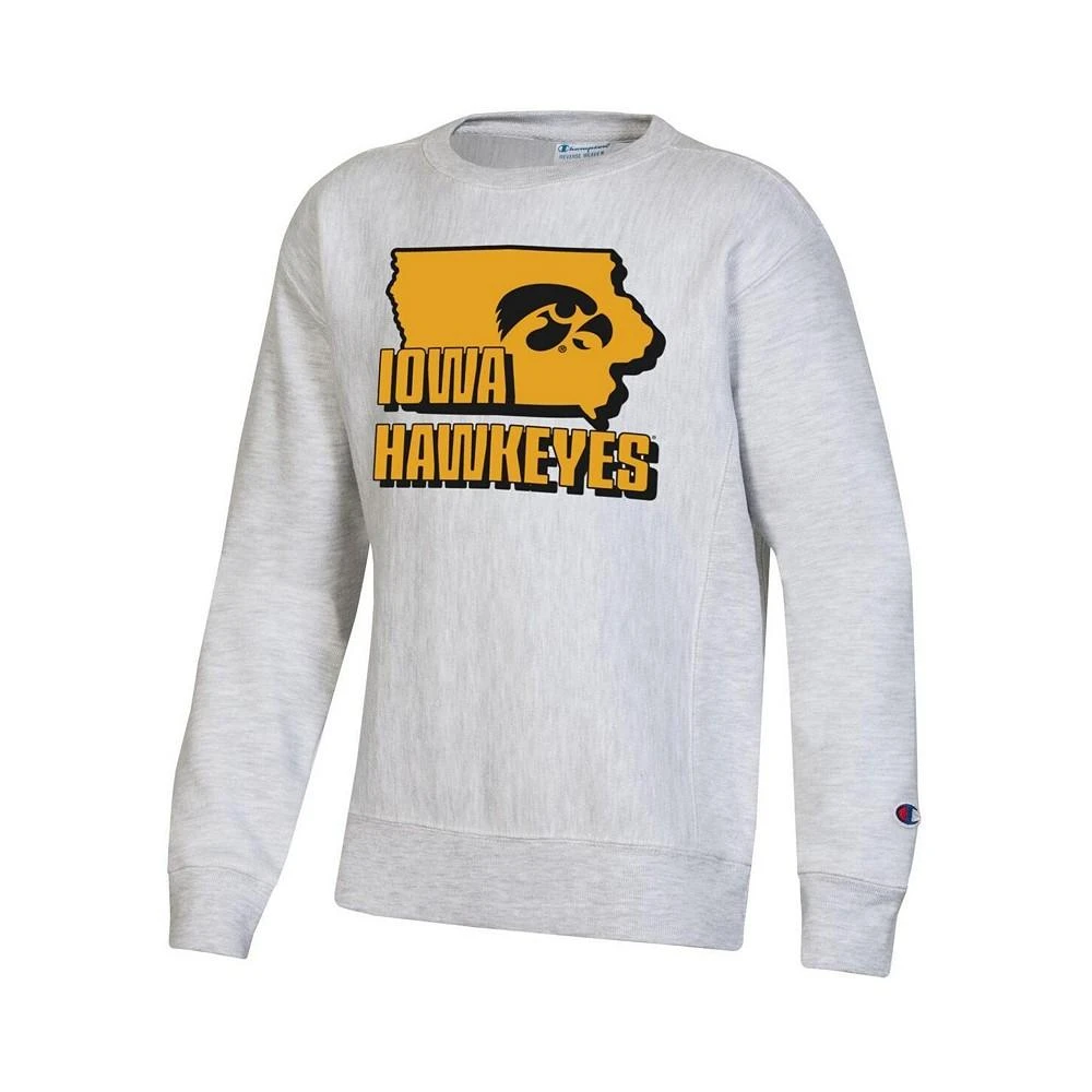 商品CHAMPION|Big Boys Heather Gray Iowa Hawkeyes Reverse Weave Pullover Sweatshirt,价格¥442,第2张图片详细描述