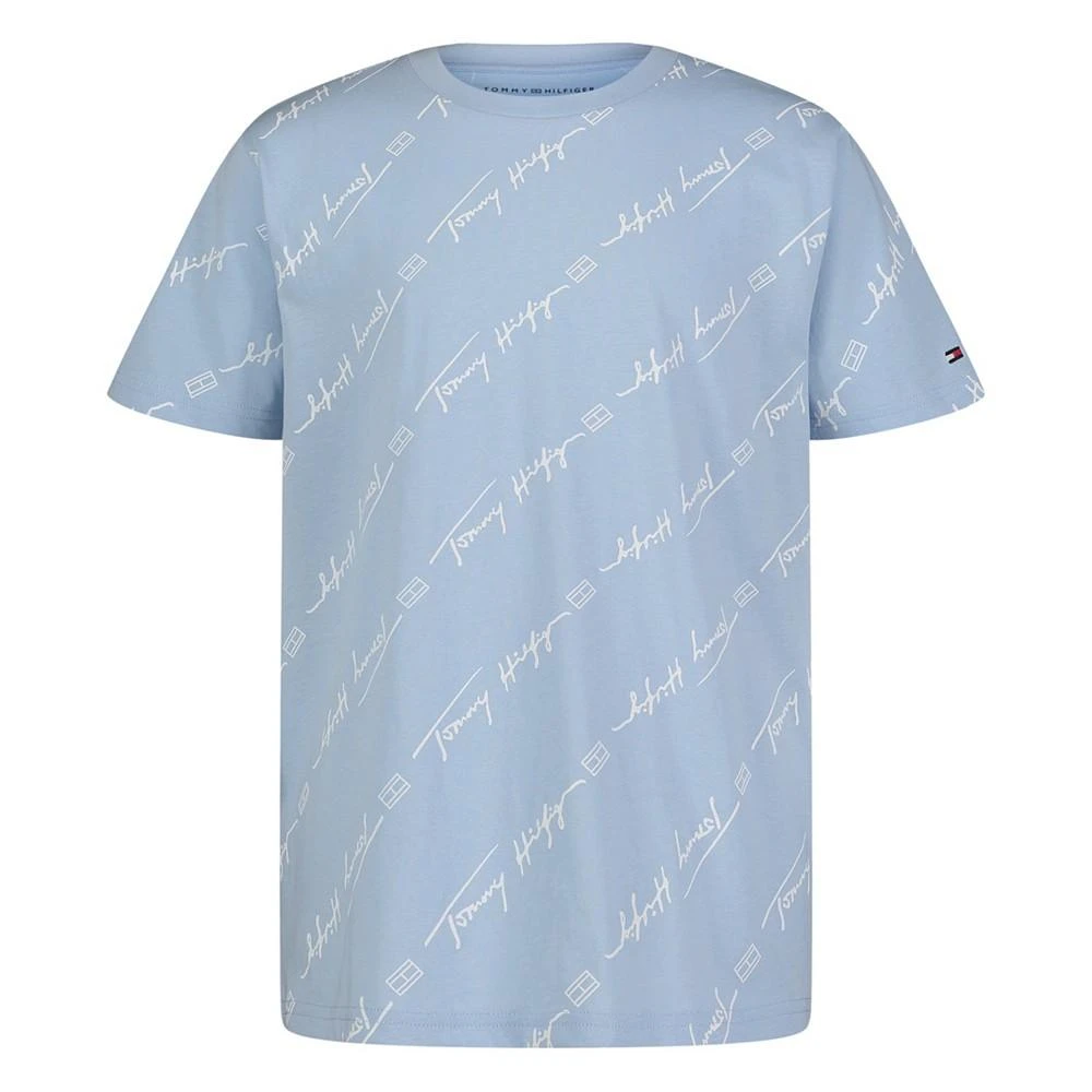 商品Tommy Hilfiger|Big Boys Angled Script Short Sleeves T-shirt,价格¥37,第1张图片