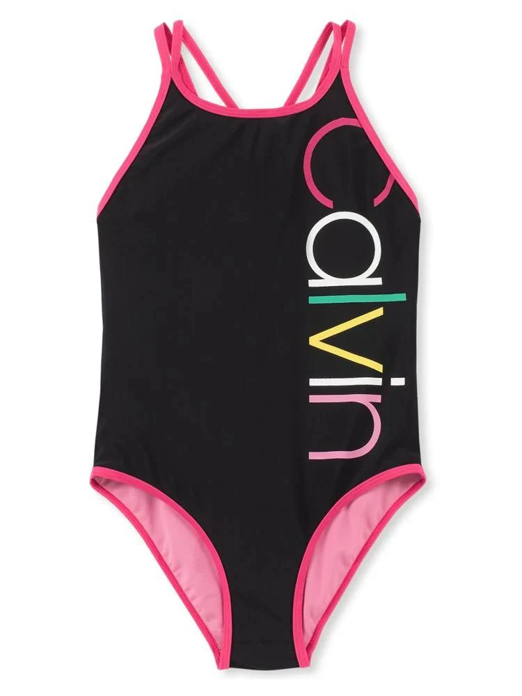 商品Calvin Klein|Girl's One-Piece Graphic Swimsuit,价格¥105,第1张图片