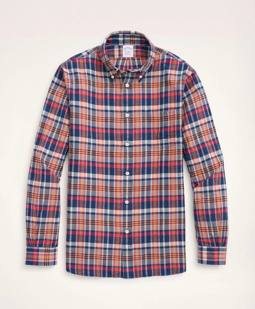 商品Brooks Brothers|Regent Regular-Fit Sport Shirt, Madras,价格¥333,第1张图片