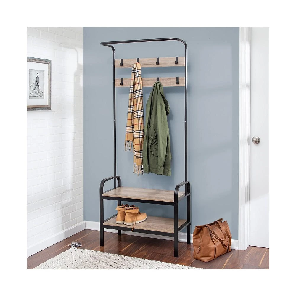 商品Honey Can Do|Entryway Organizer with Hooks and Shoe Storage,价格¥1206,第5张图片详细描述