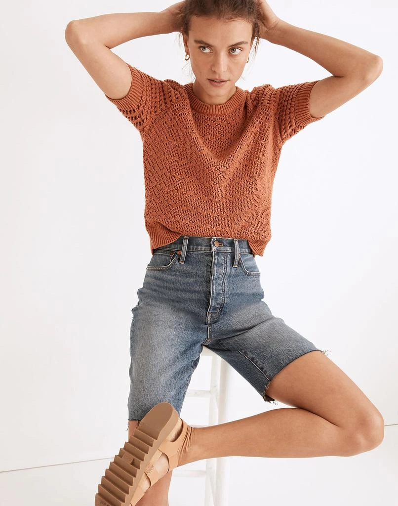 商品Madewell|High-Rise Long Denim Shorts in Brightwood Wash,价格¥316,第1张图片