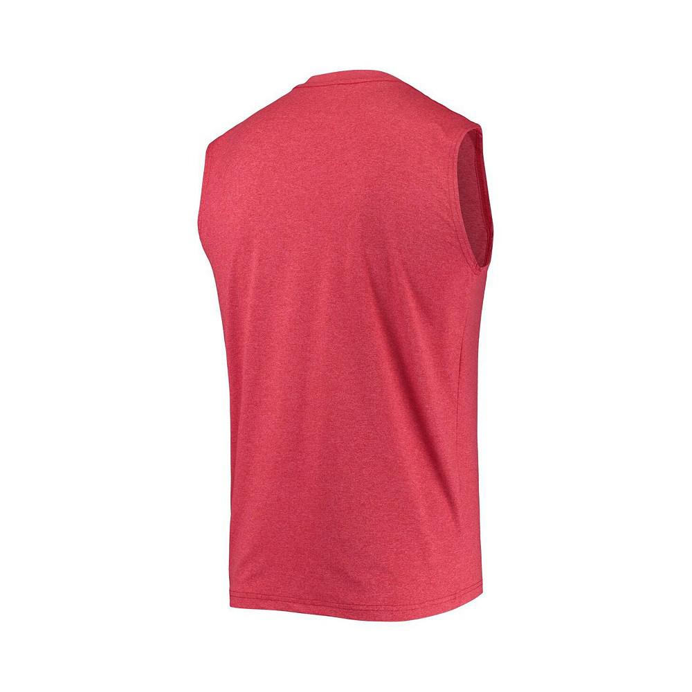 Men's Heathered Red Cleveland Guardians Muscle Tank Top商品第3张图片规格展示