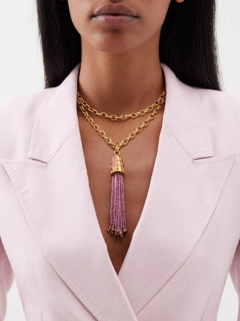 商品Sylvia Toledano|Gio pink jade tassel necklace,价格¥2712,第2张图片详细描述