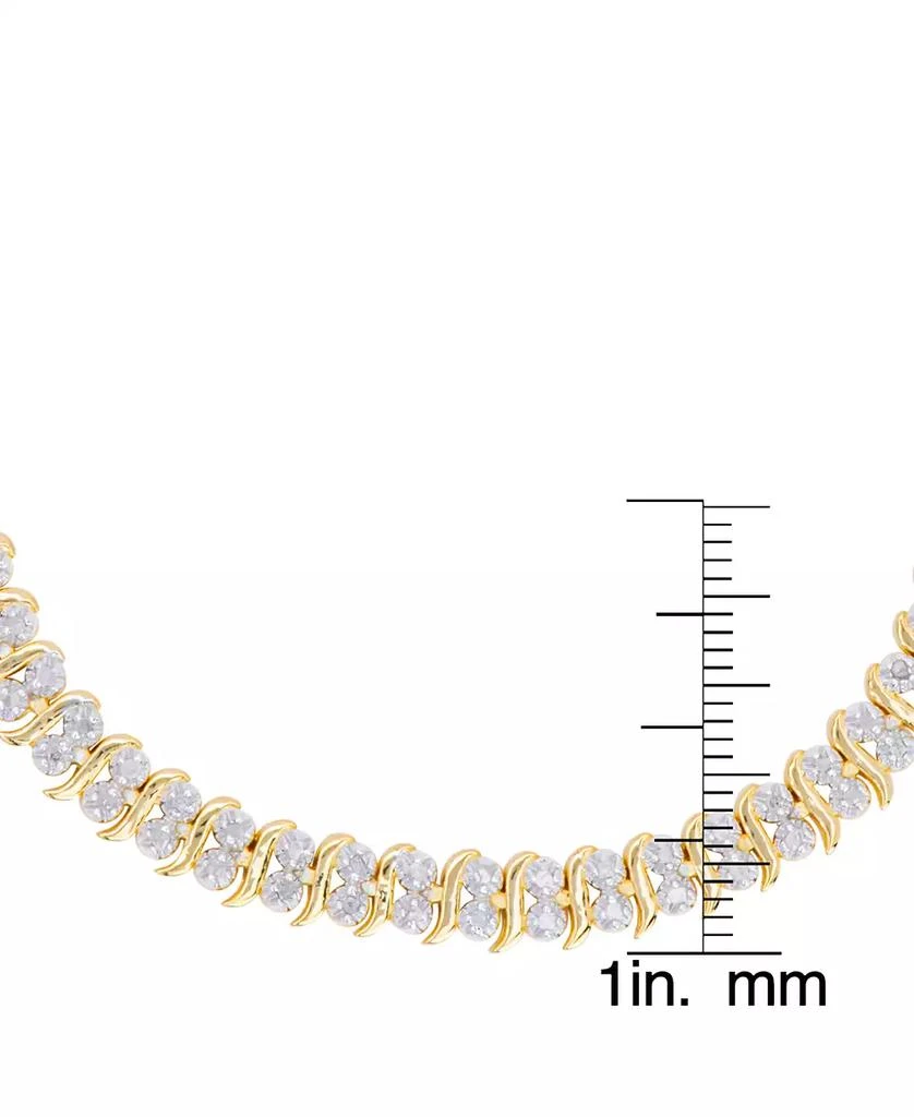 商品Macy's|Diamond Accent S Link Bracelet in Fine Gold Plate or Fine Silver Plate,价格¥188,第2张图片详细描述