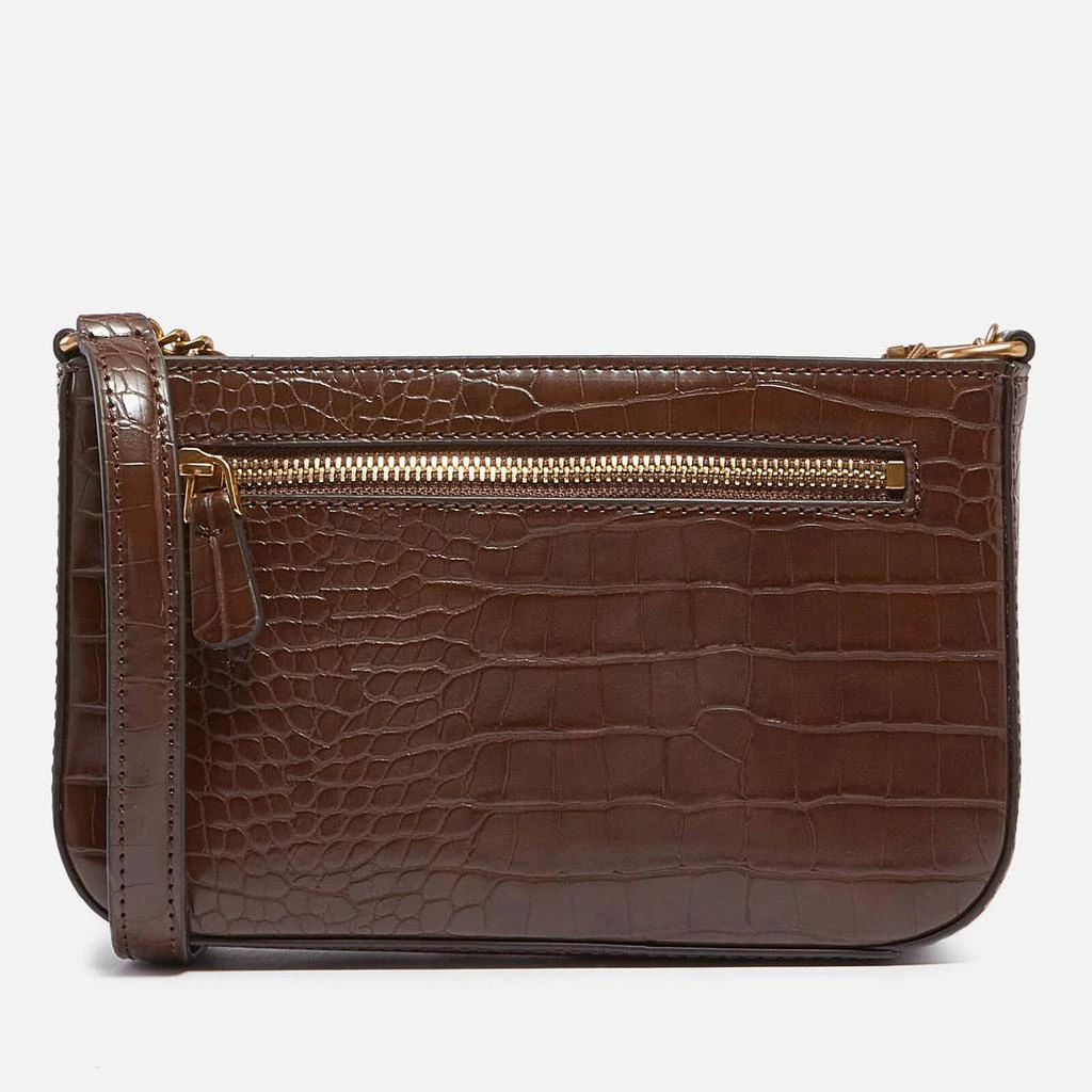 商品GUESS|Guess Women's Katey Croc Mini Top Zip Shoulder Bag - Brown,价格¥598,第3张图片详细描述