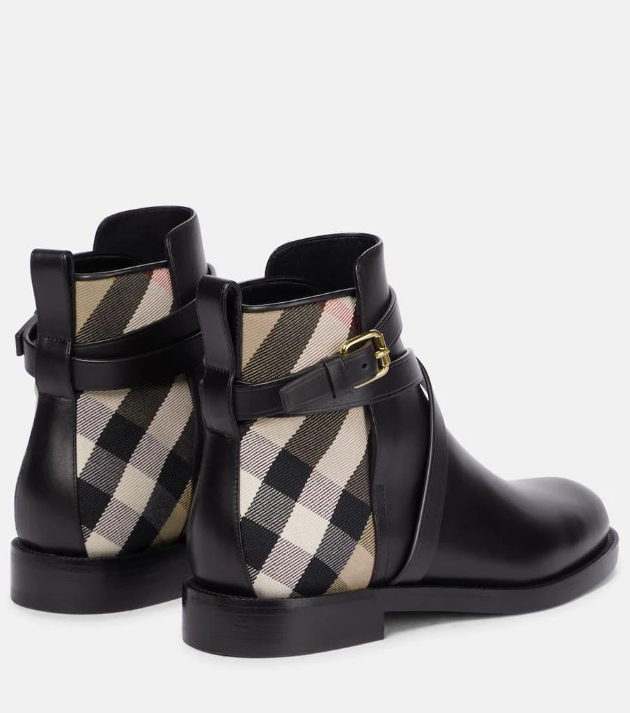 商品Burberry|Archive Check leather ankle boots,价格¥5837,第3张图片详细描述