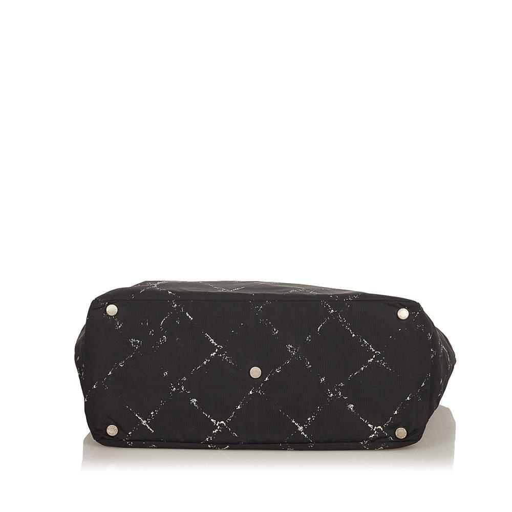 Chanel Black Nylon Old Travel Line Tote Bag商品第4张图片规格展示