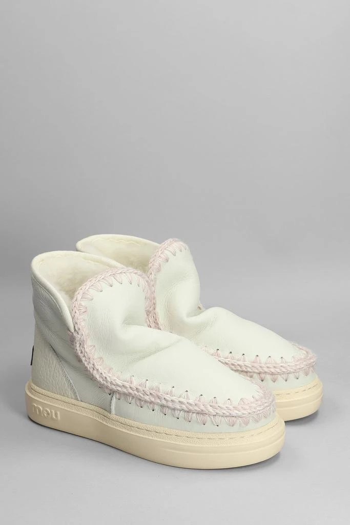 商品Mou|Mou Eskimo Sneaker Bold Low Heels Ankle Boots In White Leather,价格¥2284,第2张图片详细描述