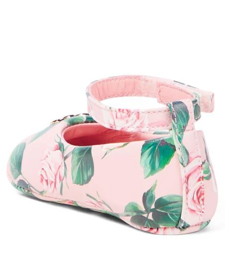 商品Dolce & Gabbana|婴幼儿 — DG花卉皮革芭蕾舞平底鞋,价格¥2466,第2张图片详细描述