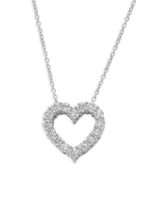 14K White Gold & 1 TCW Diamond Heart Pendant商品第1张图片规格展示
