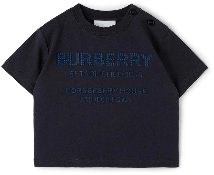 商品Burberry|海军蓝 Horseferry 婴儿 T 恤,价格¥971,第1张图片