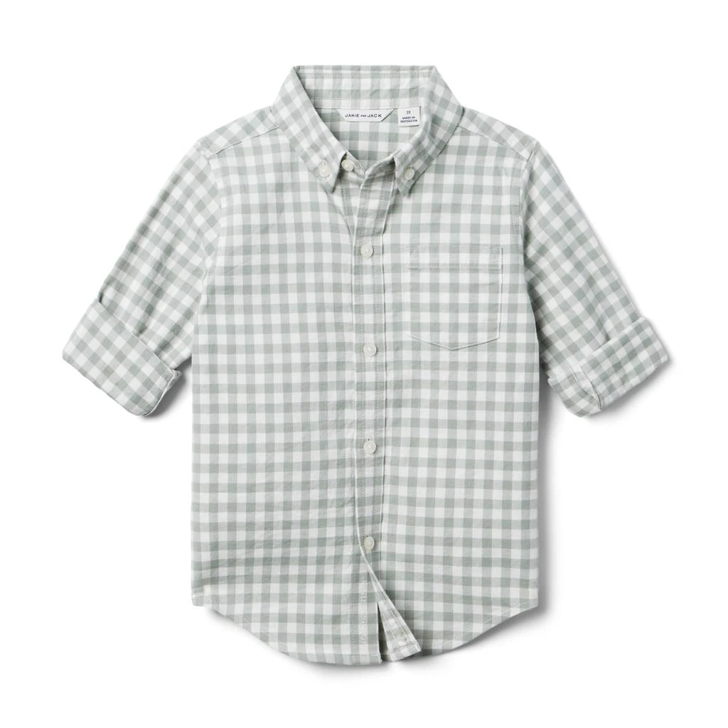 商品Janie and Jack|Brushed Twill Plaid Button-Up (Toddler/Little Kids/Big Kids),价格¥225,第3张图片详细描述