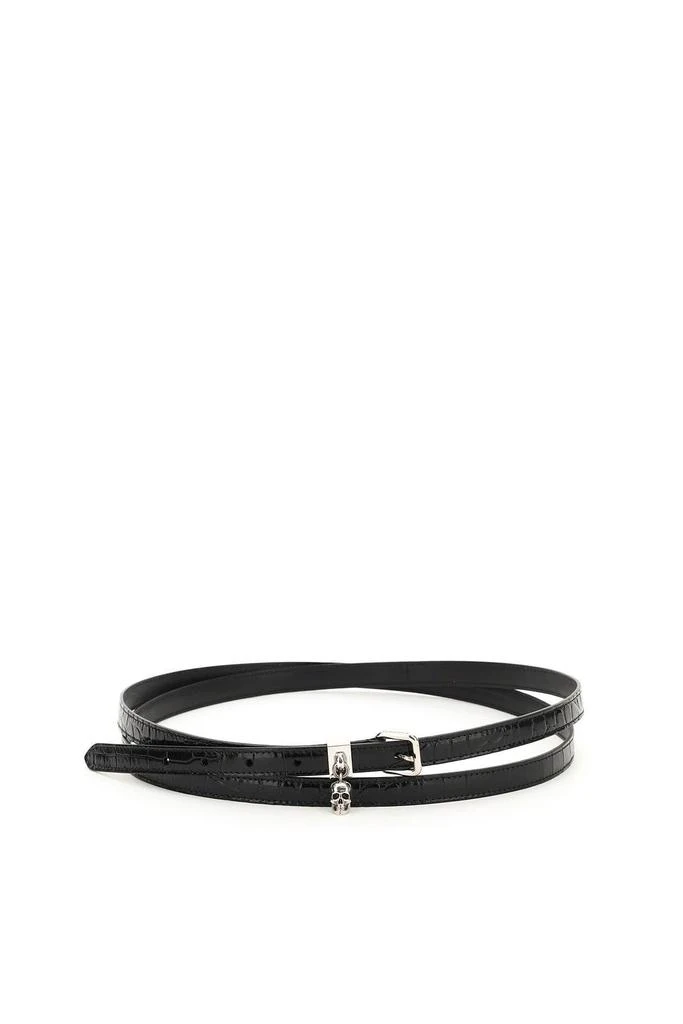 商品Alexander McQueen|DOUBLE BELT WITH SKULL CHARM,价格¥1628,第1张图片