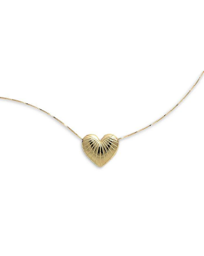 商品Bloomingdale's|Ridged Heart Pendant Necklace in 14K Yellow Gold, 18",价格¥1578,第1张图片