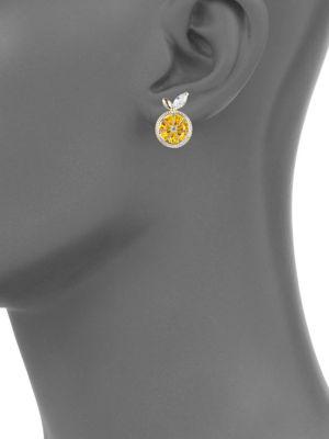 Luxe Goldtone & Crystal Lemon Zest Stud Earrings商品第2张图片规格展示