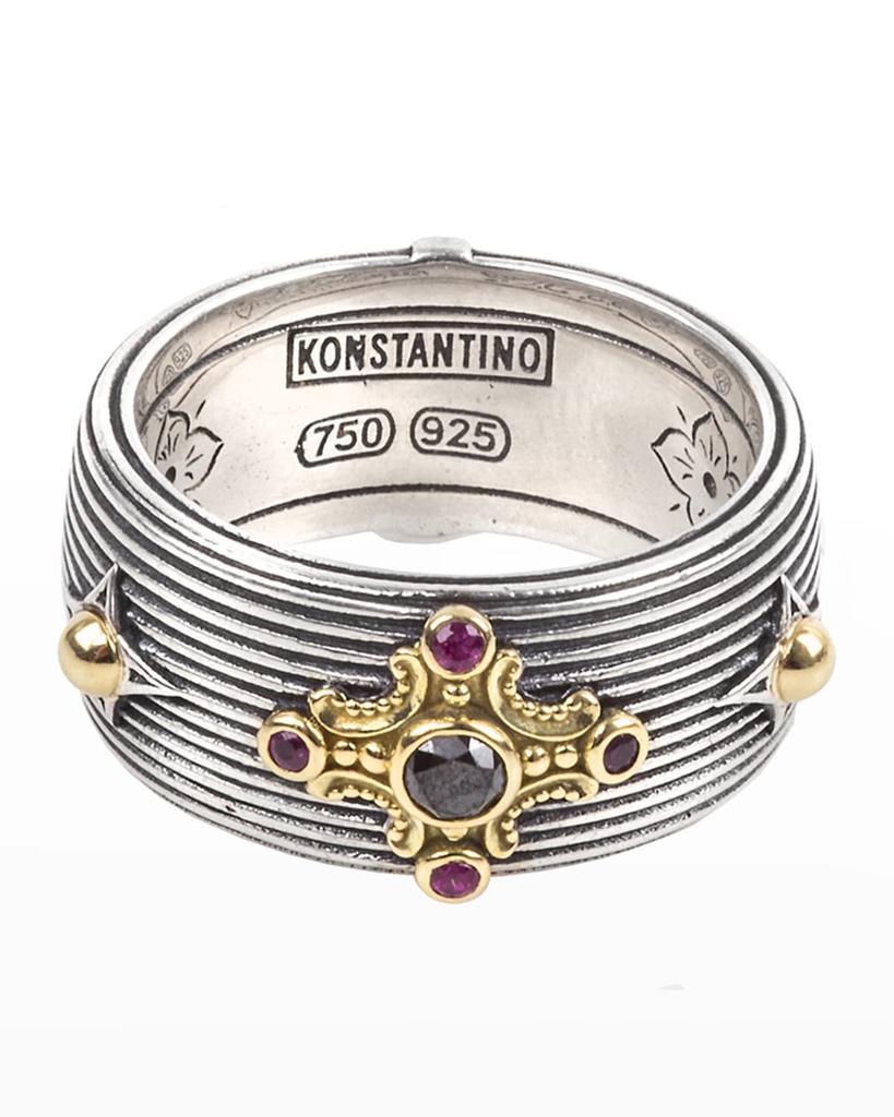 商品Konstantino|Delos Black Diamond & Ruby Cigar Band Ring, Size 7,价格¥3841,第4张图片详细描述