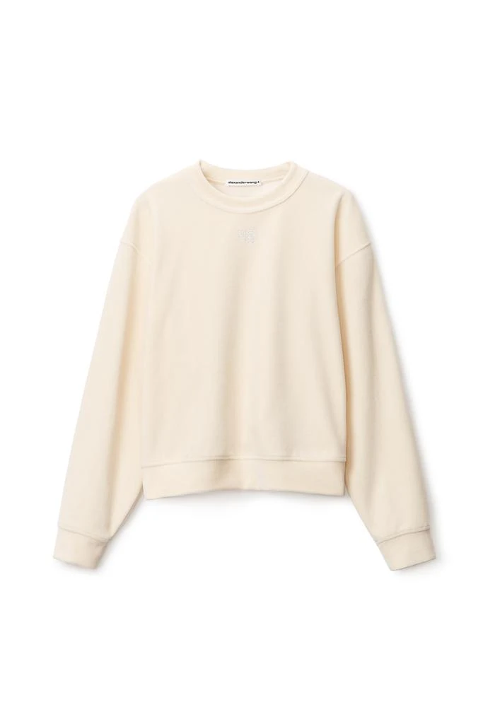 商品Alexander Wang|HOTFIX LOGO SWEATSHIRT IN VELOUR,价格¥1254,第1张图片