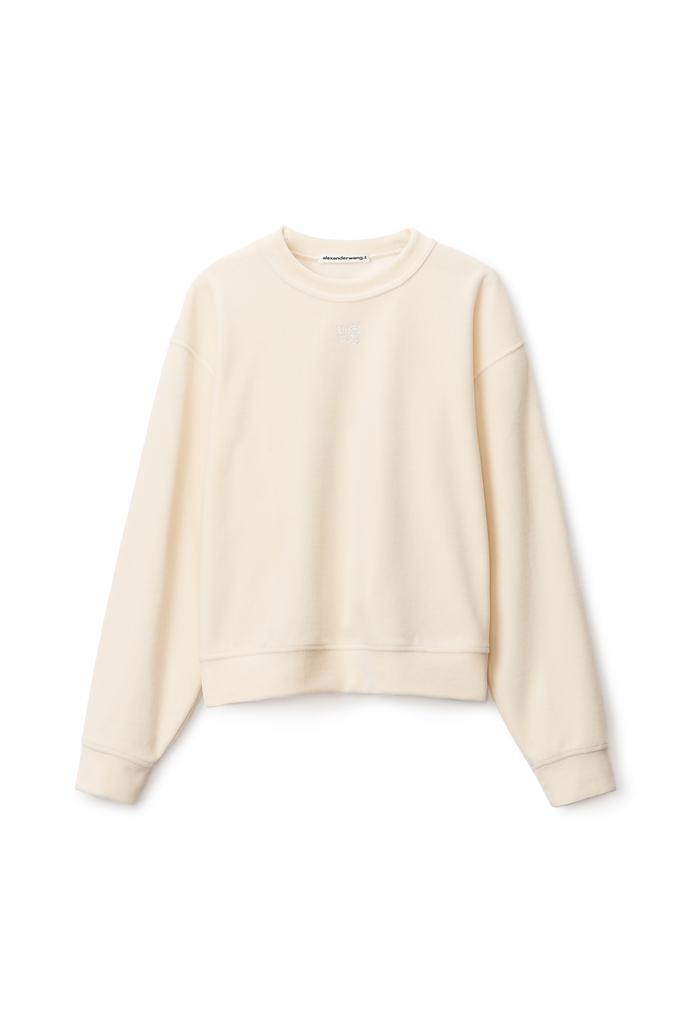 商品Alexander Wang|HOTFIX LOGO SWEATSHIRT IN VELOUR,价格¥1182,第1张图片