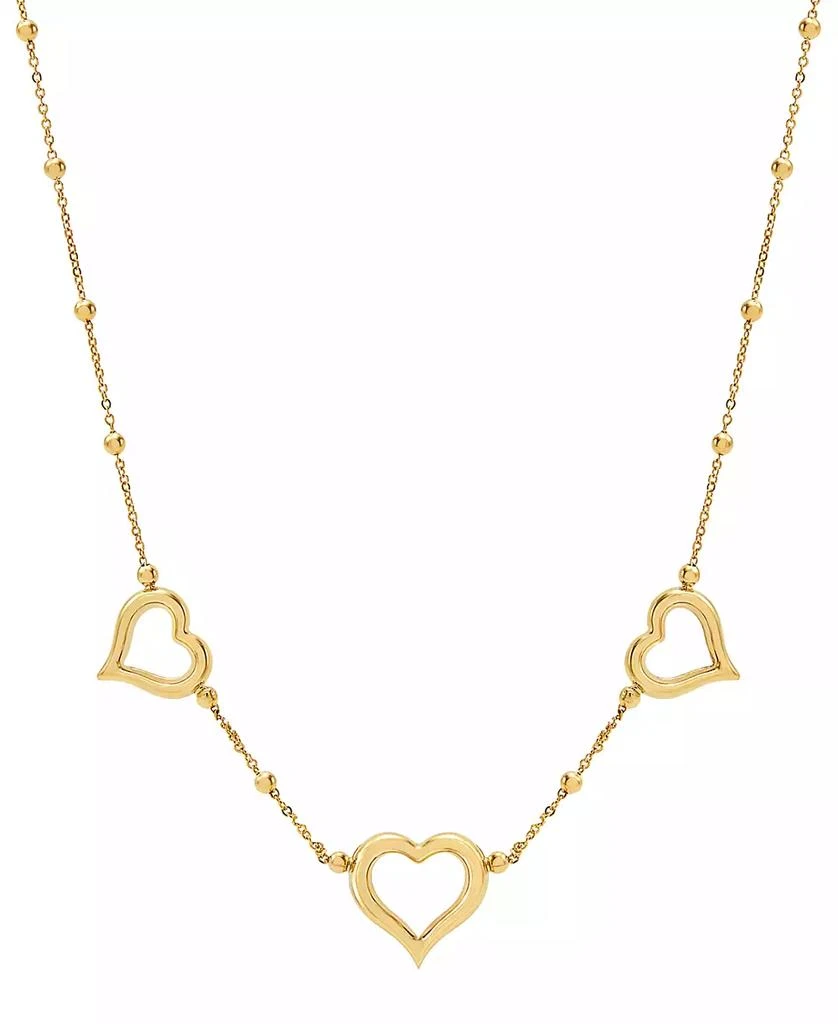 商品Macy's|Polished Triple Open Heart Station 18" Collar Necklace in 10k Gold,价格¥1614,第1张图片