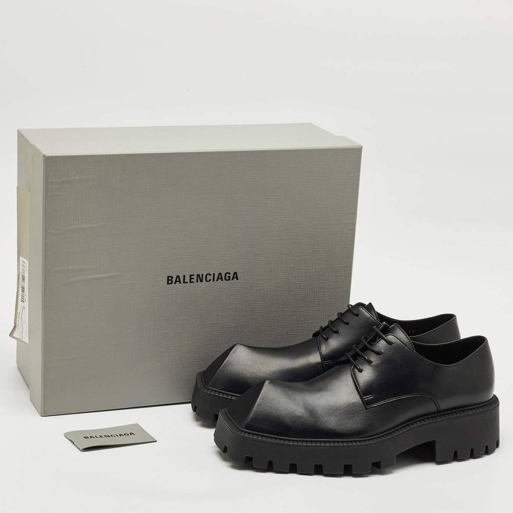 Shop Balenciaga Black Leather Rhino Derby Size 42 on Sale at