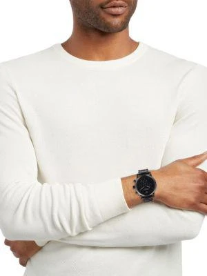 商品Emporio Armani|Black Stainless Steel Chronograph Bracelet Watch,价格¥2229,第2张图片详细描述