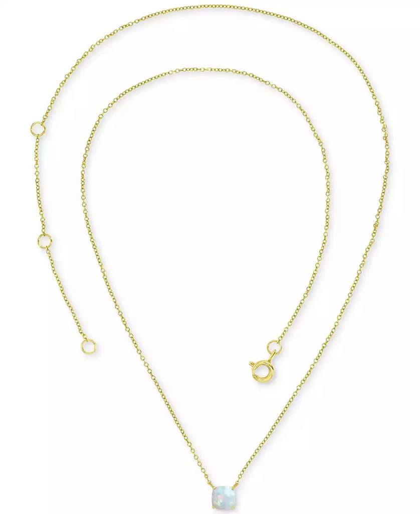 商品Macy's|Lab-Grown Opal Cushion Cut Solitaire 18" Pendant Necklace (5/8 ct. t.w.),价格¥708,第3张图片详细描述