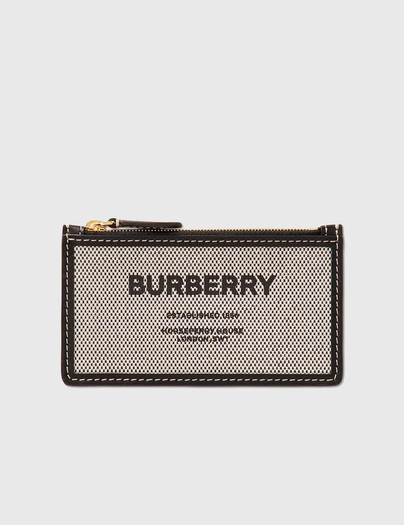 商品Burberry|Horseferry Print Canvas and Leather Zip Card Case,价格¥2319,第1张图片