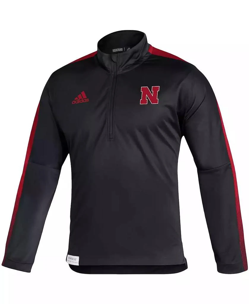 商品Adidas|Men's Black Nebraska Huskers 2021 Sideline Quarter-Zip Jacket,价格¥455,第3张图片详细描述