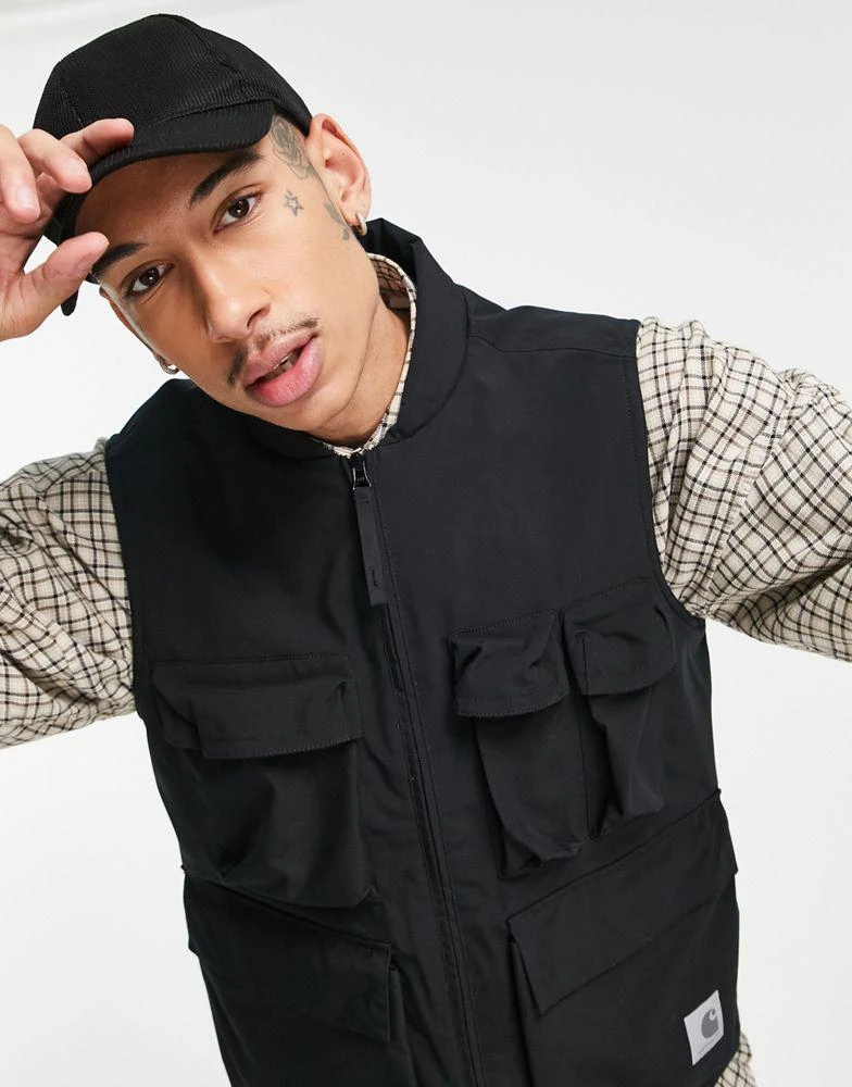 商品Carhartt|Carhartt WIP kilda fleece lined utility vest in black,价格¥1308,第4张图片详细描述