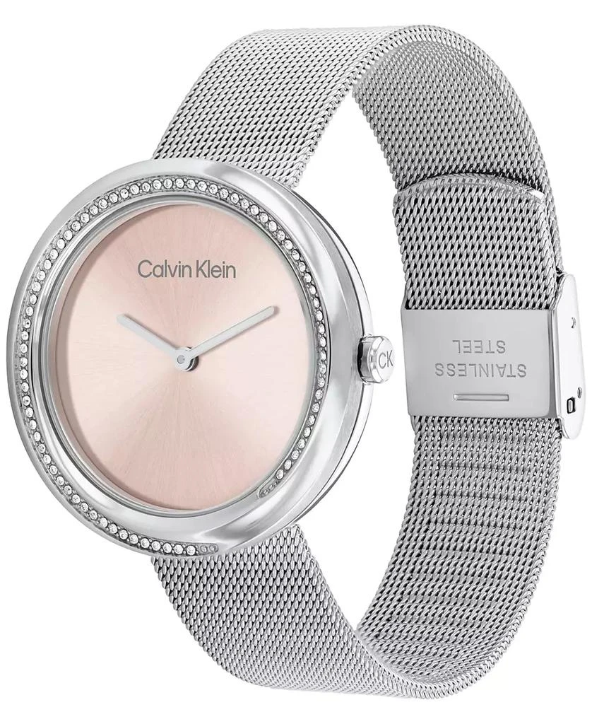 商品Calvin Klein|Women's Stainless Steel Mesh Bracelet Watch 34mm,价格¥877,第2张图片详细描述