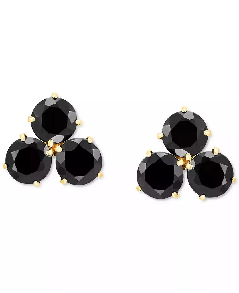 商品Macy's|Onyx Trillium Flower Stud Earrings in 14k Gold,价格¥3911,第3张图片详细描述