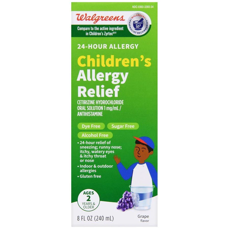 商品Walgreens|Children's 24-Hour Allergy Relief Oral Solution Grape,价格¥143,第2张图片详细描述