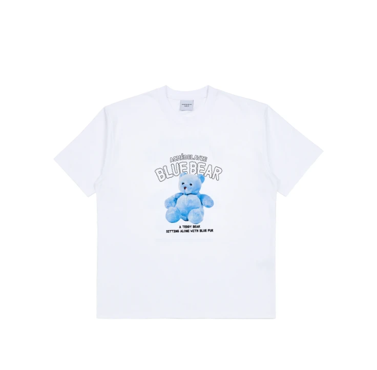 商品Acme de la vie|【享贝家】ZY- ADLV 蓝色泰迪熊休闲短袖T恤 男女同款 白色 LE1213548128_1277339524-WHT,价格¥157,第1张图片