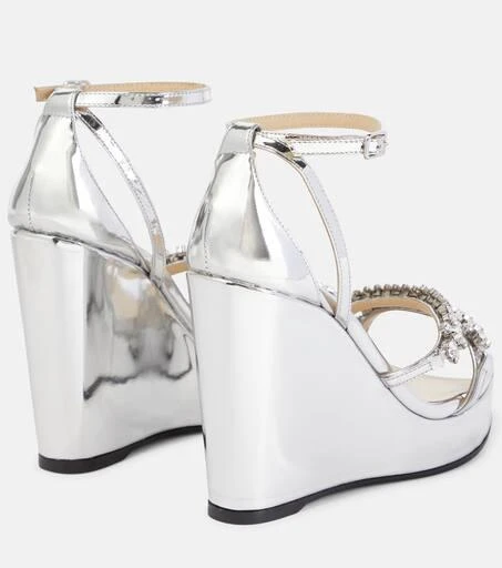 商品Jimmy Choo|Bing Wedge 120 metallic sandals,价格¥5033,第3张图片详细描述