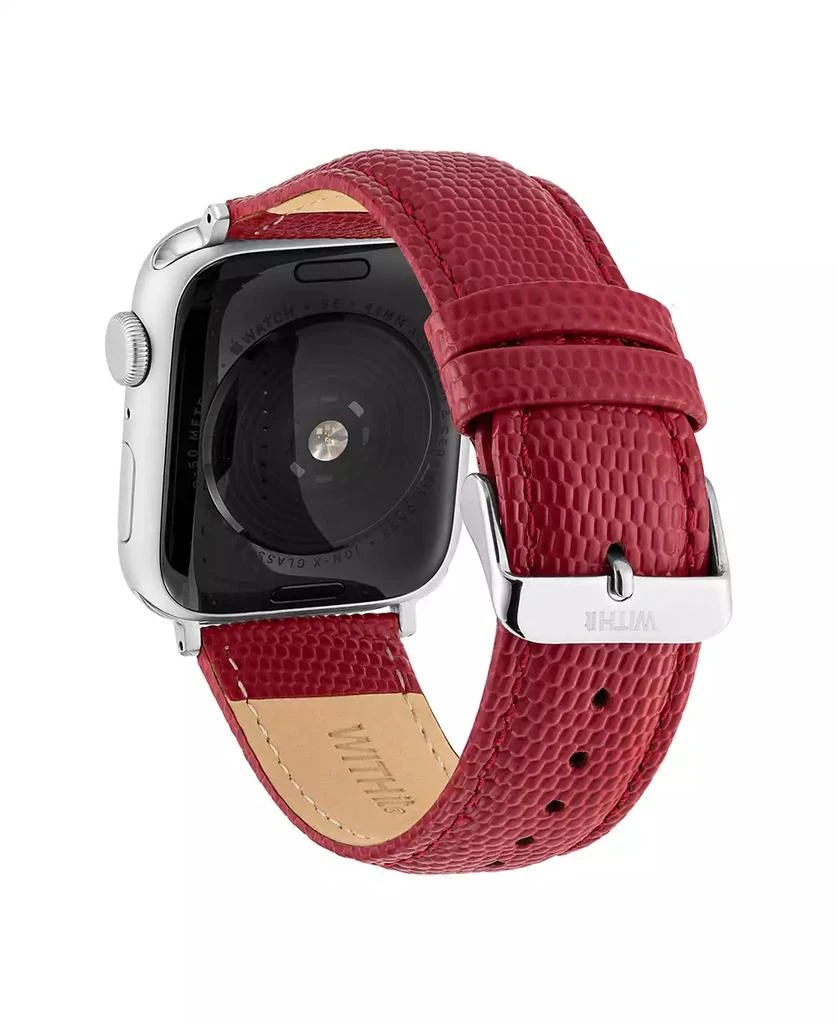 商品WITHit|Red Genuine Lizard Grain Leather Band designed for Apple Watch® 42mm (Series 1-3 only) & 44/45/46/49mm (Ultra & Ultra 2),价格¥180,第2张图片详细描述